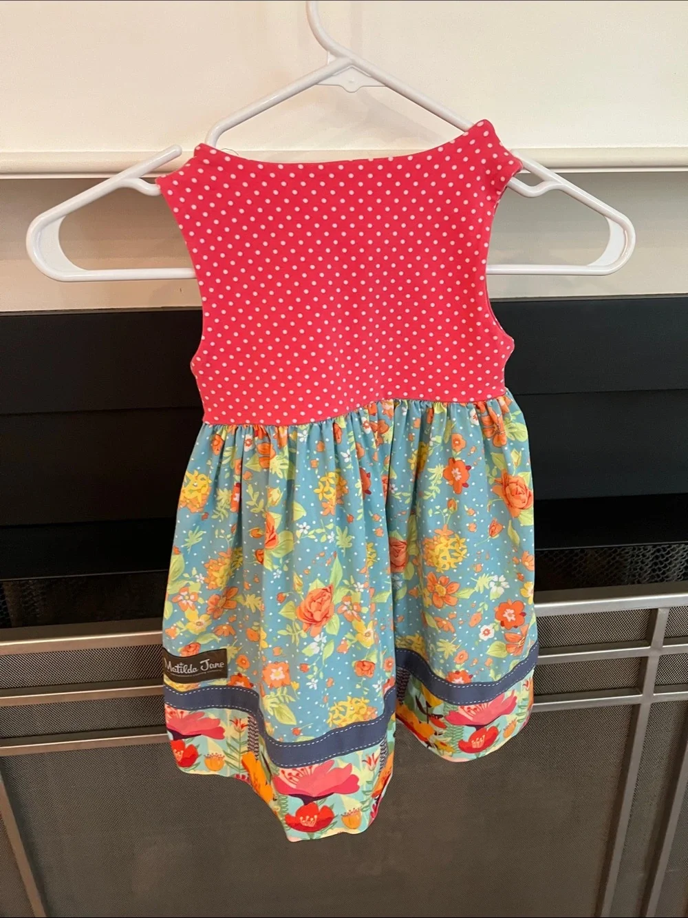 Matilda Jane Coral Polka & Aqua Floral Dress